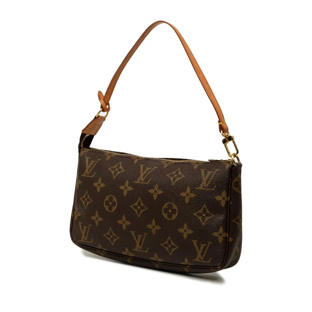 Louis Vuitton Monogram Pochette Accessoires Brown Canvas Good - Back View