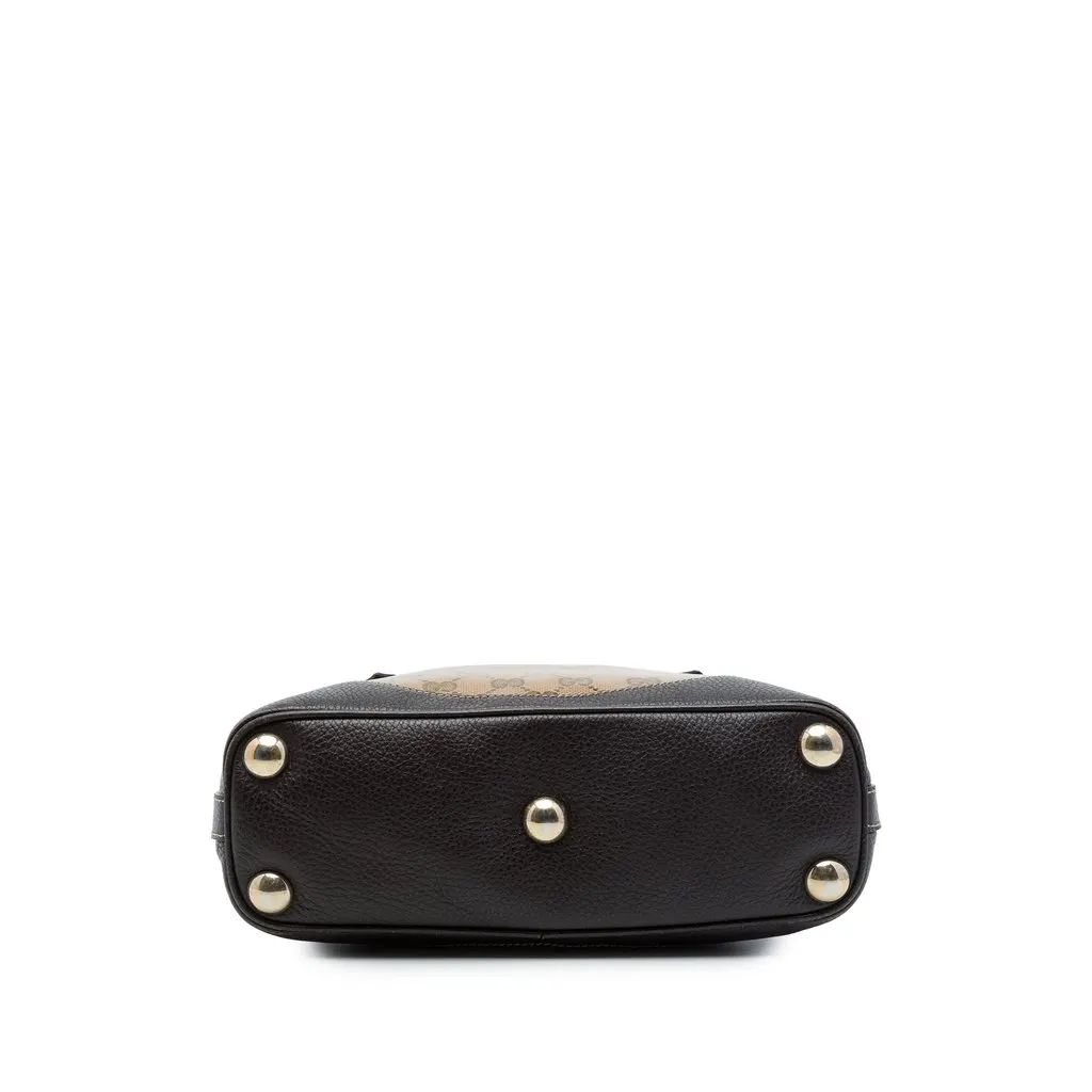 Gucci GG Crystal Handbag Beige Canvas Good - Inside View