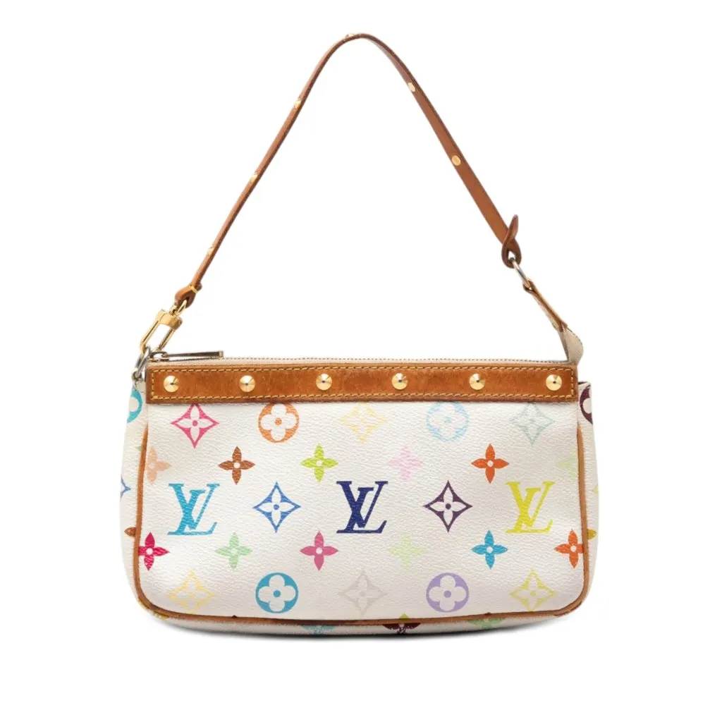 Louis Vuitton Monogram Multicolore Pochette Accessoires White Good - Front View
