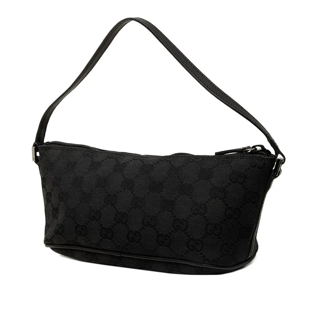 Gucci GG Canvas Boat Black Canvas Good - Back View