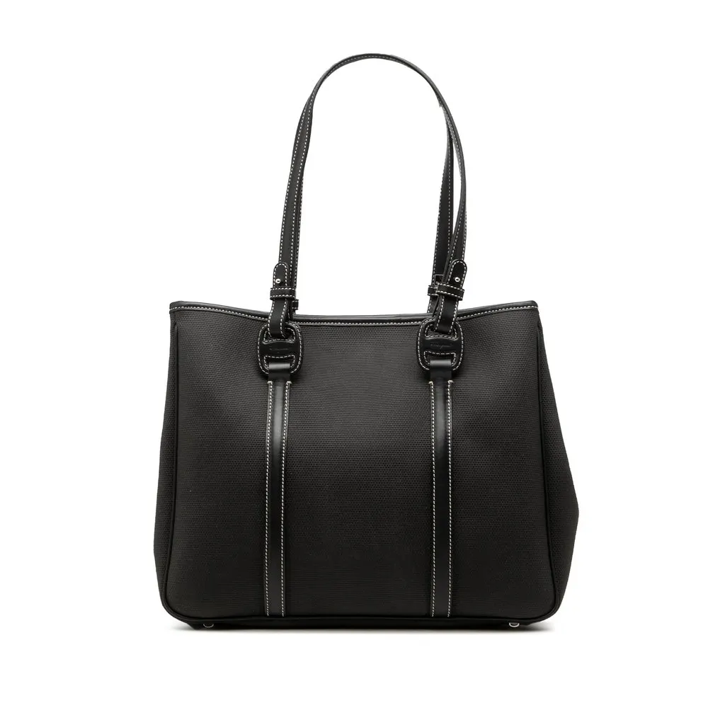 Salvatore Ferragamo Canvas Tote Black Canvas Very good - Front View