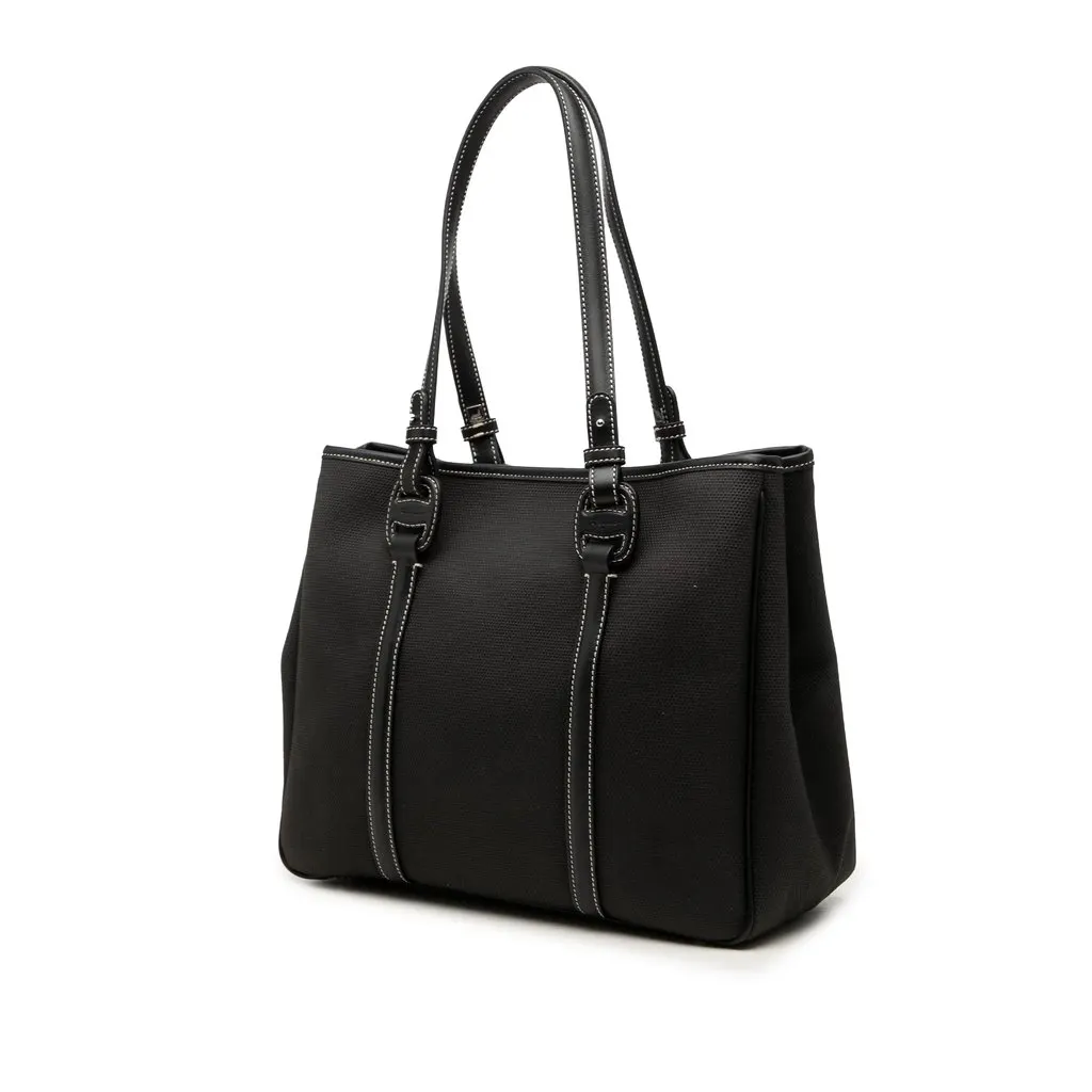 Salvatore Ferragamo Canvas Tote Black Canvas Very good - Back View