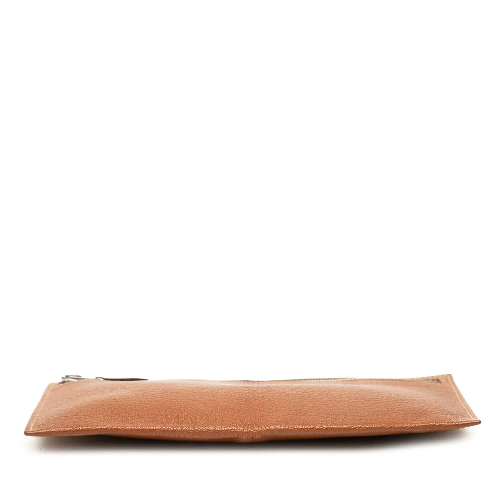 Hermès Chevre Mysore Slim Pouch Brown Leather Very good - Inside View