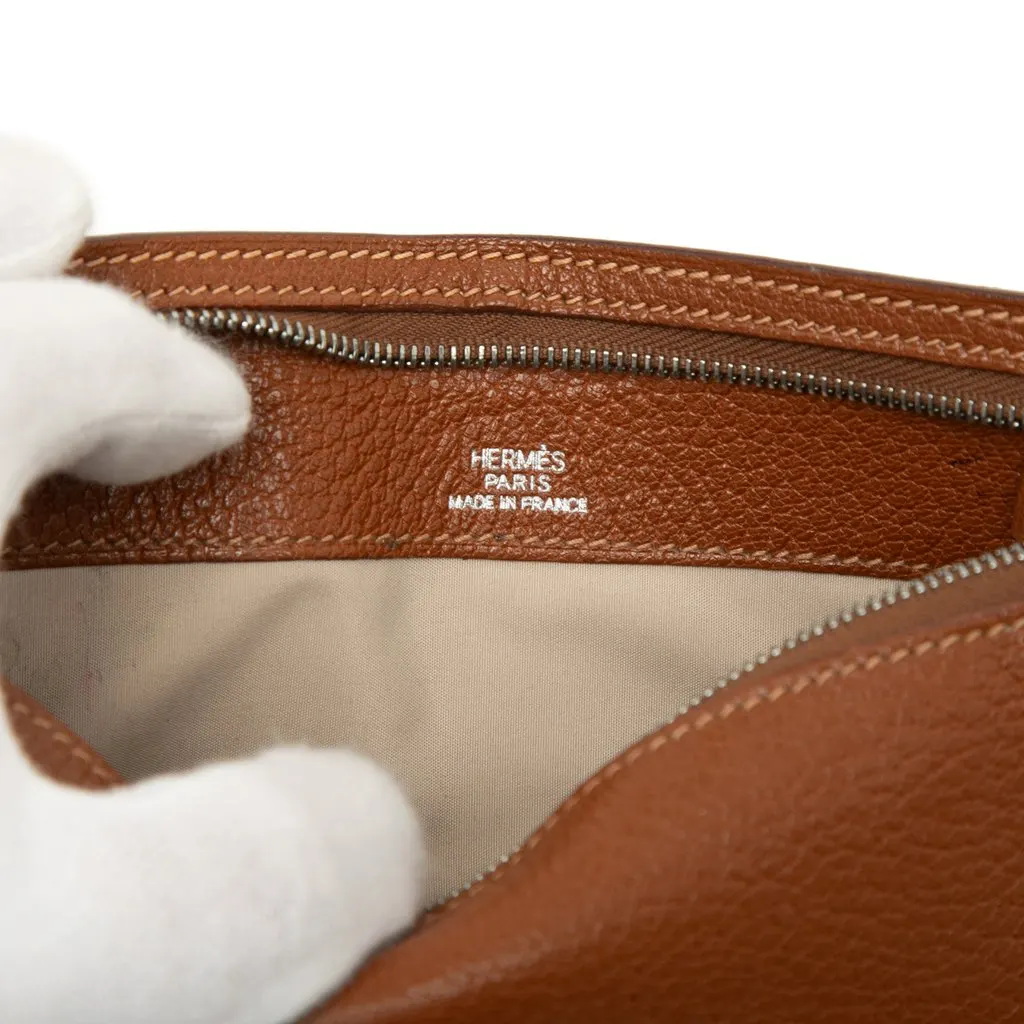 Hermès Chevre Mysore Slim Pouch Brown Leather Very good - Box View