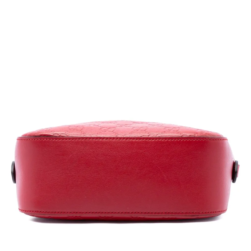 Gucci Guccissima Camera Bag Red Leather Good - Inside View