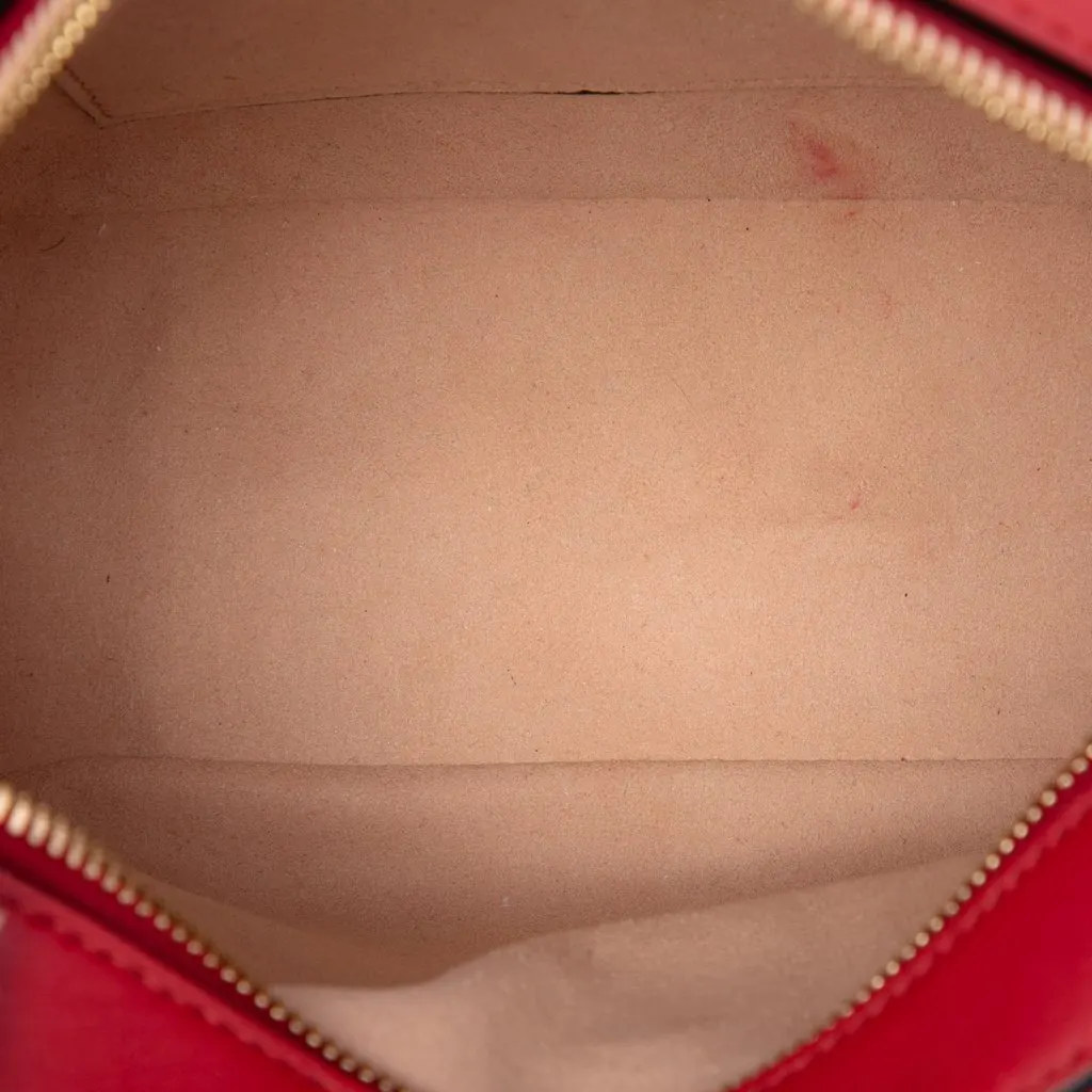 Gucci Guccissima Camera Bag Red Leather Good - Model View