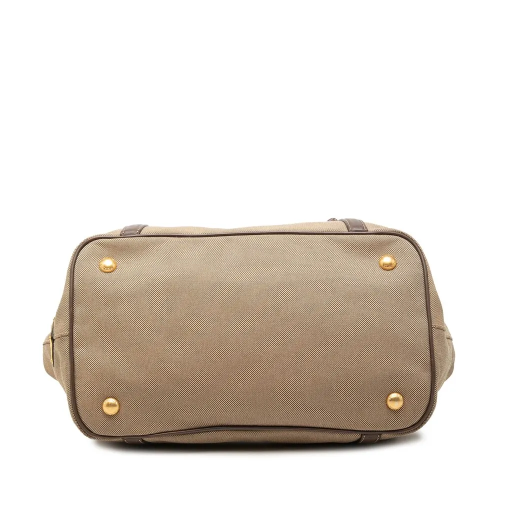 Prada Canvas Canapa Logo Bow Satchel Beige Canvas Very good - Inside View