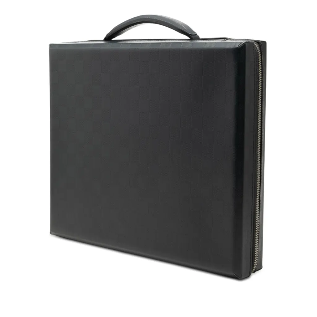Louis Vuitton Damier Glace Luke Briefcase Black Leather Very good - Back View