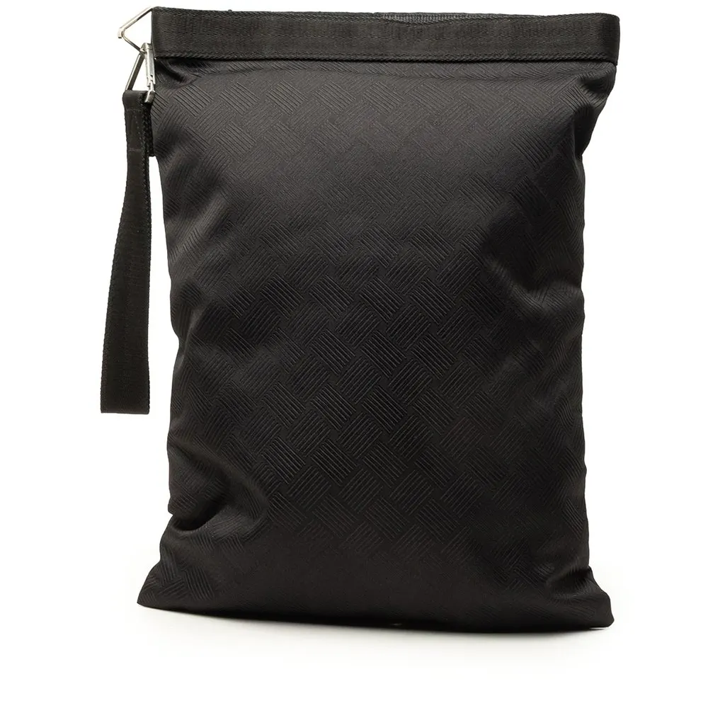 Bottega Veneta Nylon Intrecciato Effect Clutch Black Polyamide Very good - Front View