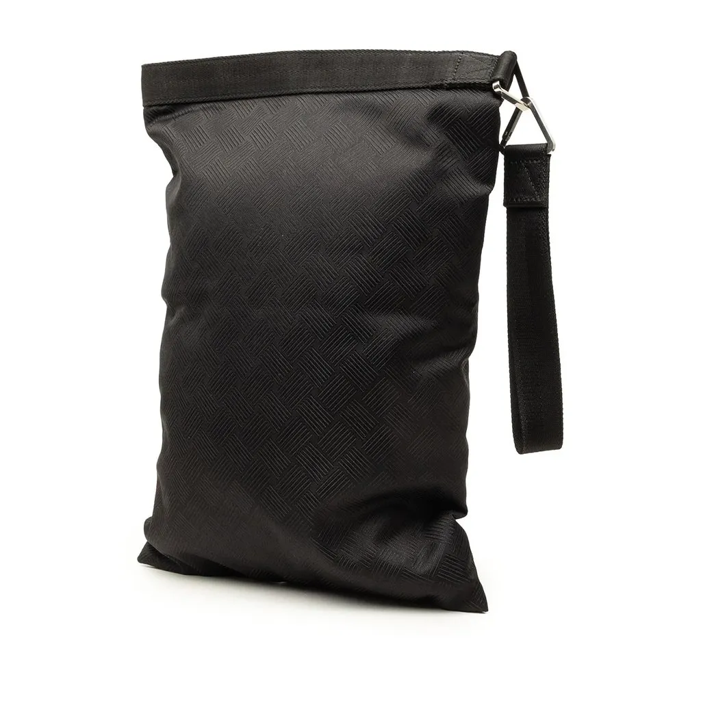 Bottega Veneta Nylon Intrecciato Effect Clutch Black Polyamide Very good - Back View