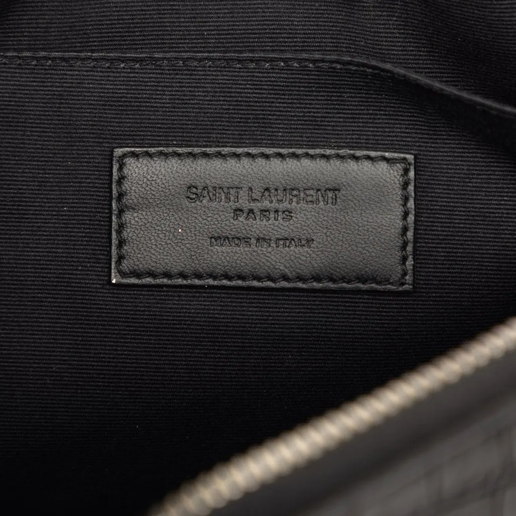 Saint Laurent Crocodile Embossed Leather Zipped Tablet Holder Black Leather Very good - Box View