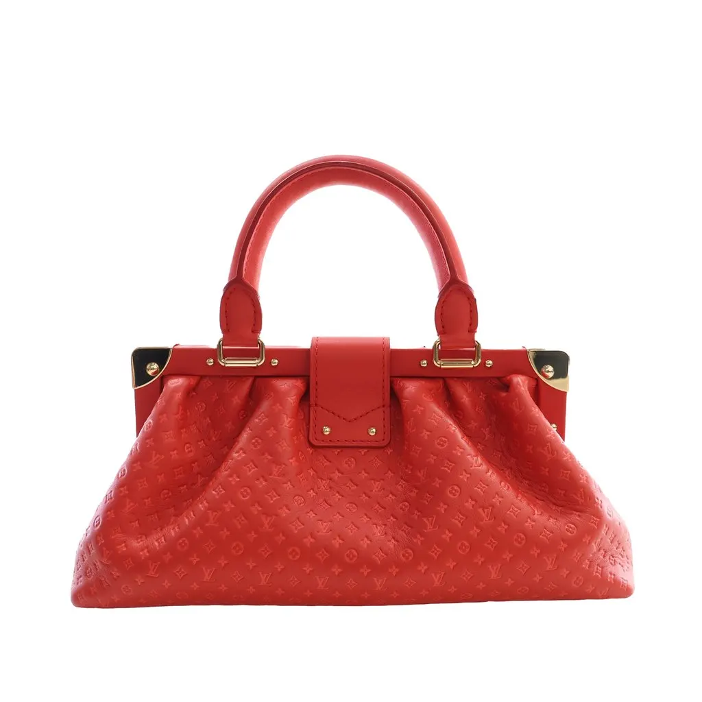 Louis Vuitton Embossed Calfskin Nanogram Satchel Red Leather Very good - Back View