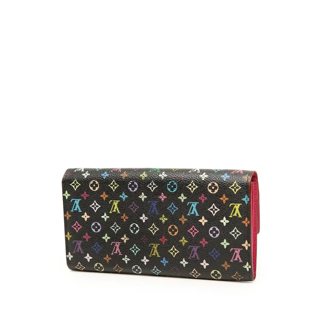Louis Vuitton Monogram Multicolore Sarah Wallet Black Very good - Back View