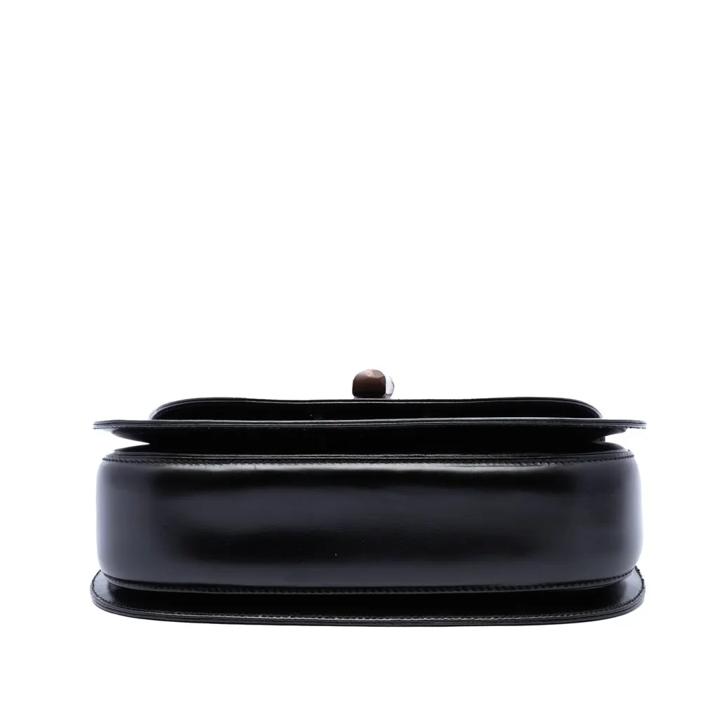 Gucci Small Calfskin Bamboo Top Handle Bag Black Leather Very good - Inside View