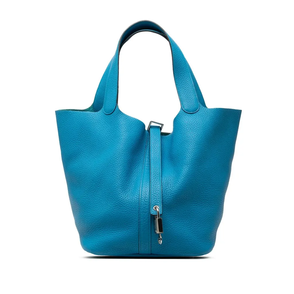 Hermès Clemence Picotin Lock 26 Blue Leather Very good - Front View