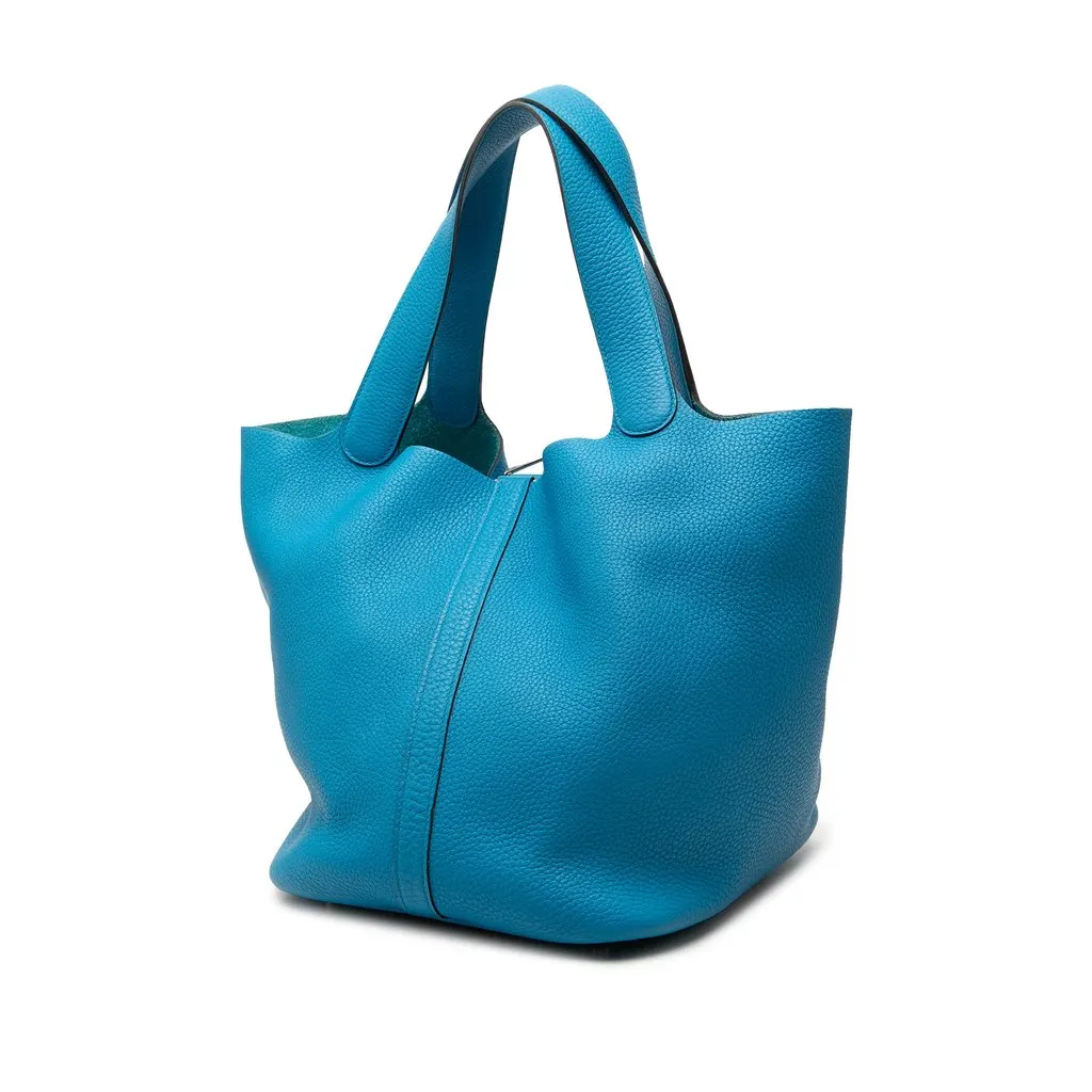 Hermès Clemence Picotin Lock 26 Blue Leather Very good - Back View