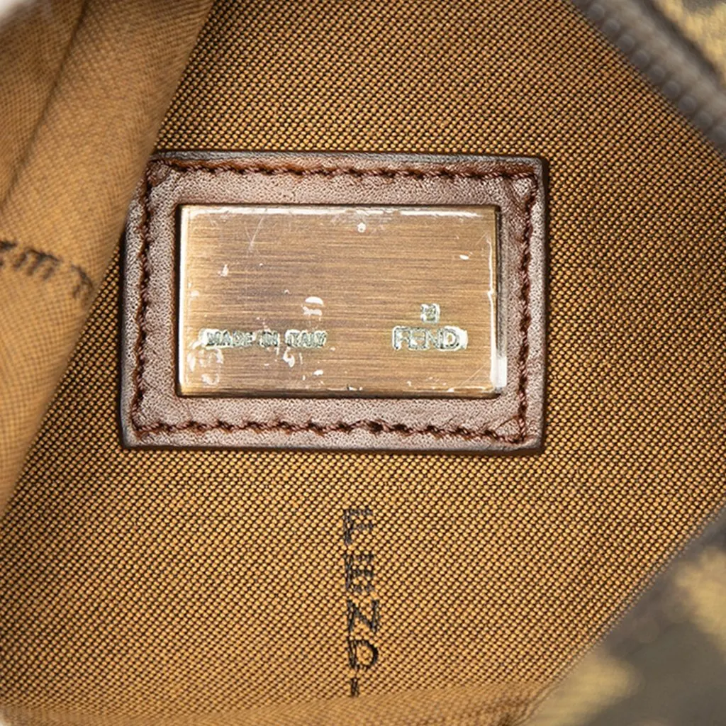 Fendi Zucca Canvas Double Pocket Belt Bag Brown Canvas Good - Box View