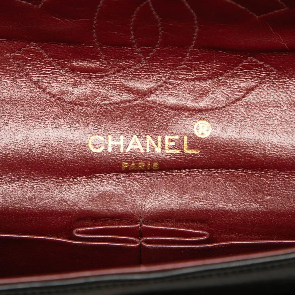 Chanel Small CC Quilted Lambskin Double Flap Black Leather Good - Box View