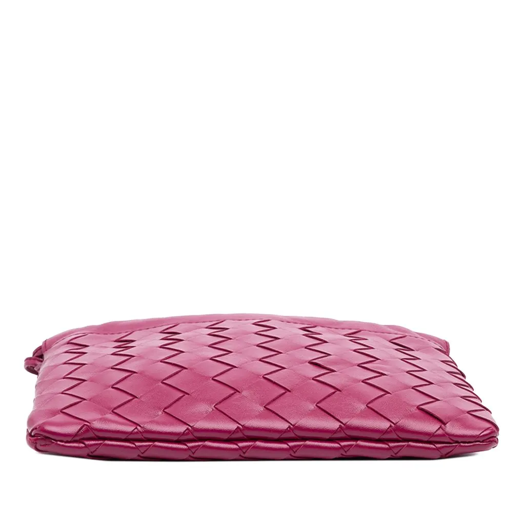 Bottega Veneta Small Nappa Intrecciato Dustbag Drawstring Crossbody Purple Leather Good - Inside View