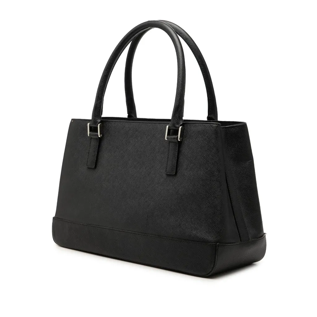 Burberry Leather Tote Black Leather Good - Back View