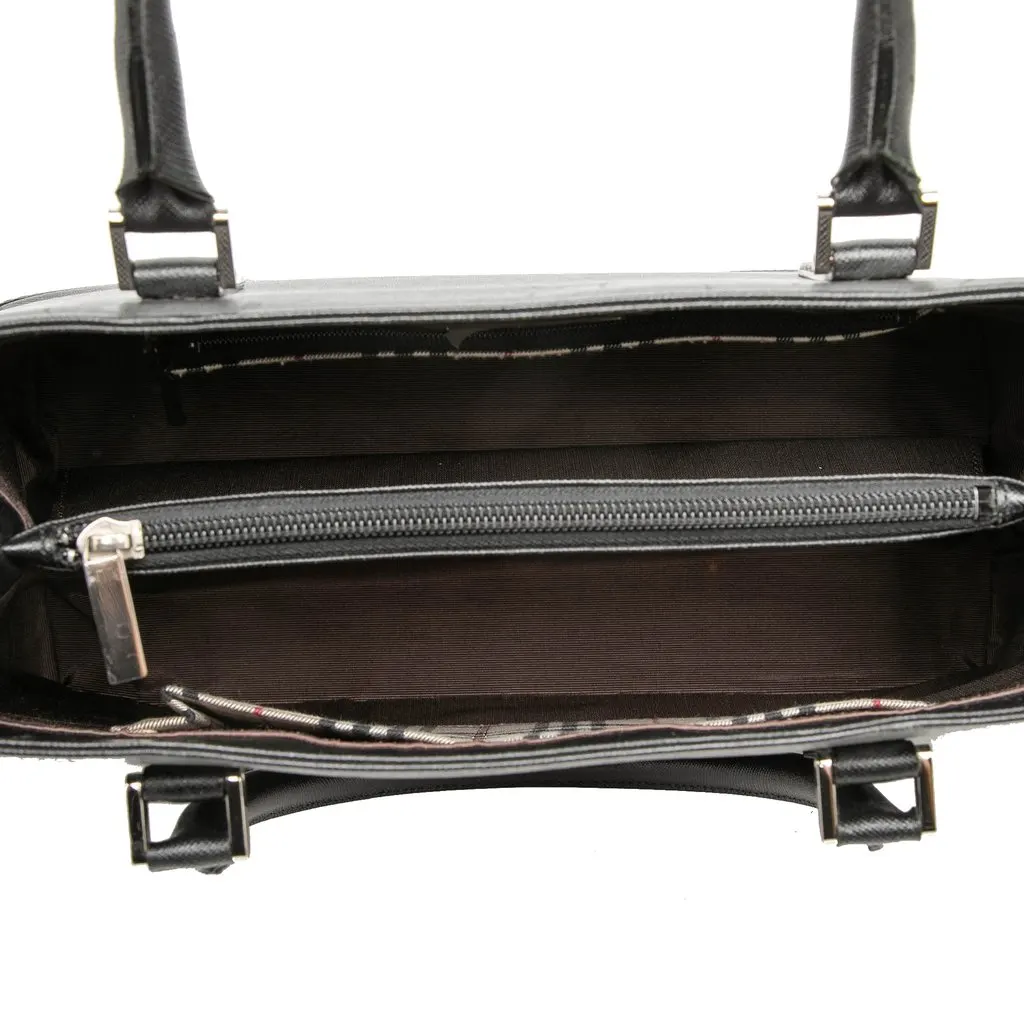 Burberry Leather Tote Black Leather Good - Model View