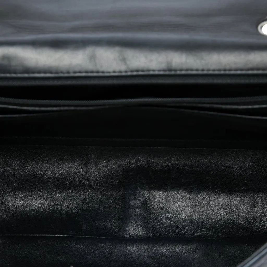 Chanel Jumbo Classic Lambskin Single Flap Black Leather Very good - Model View