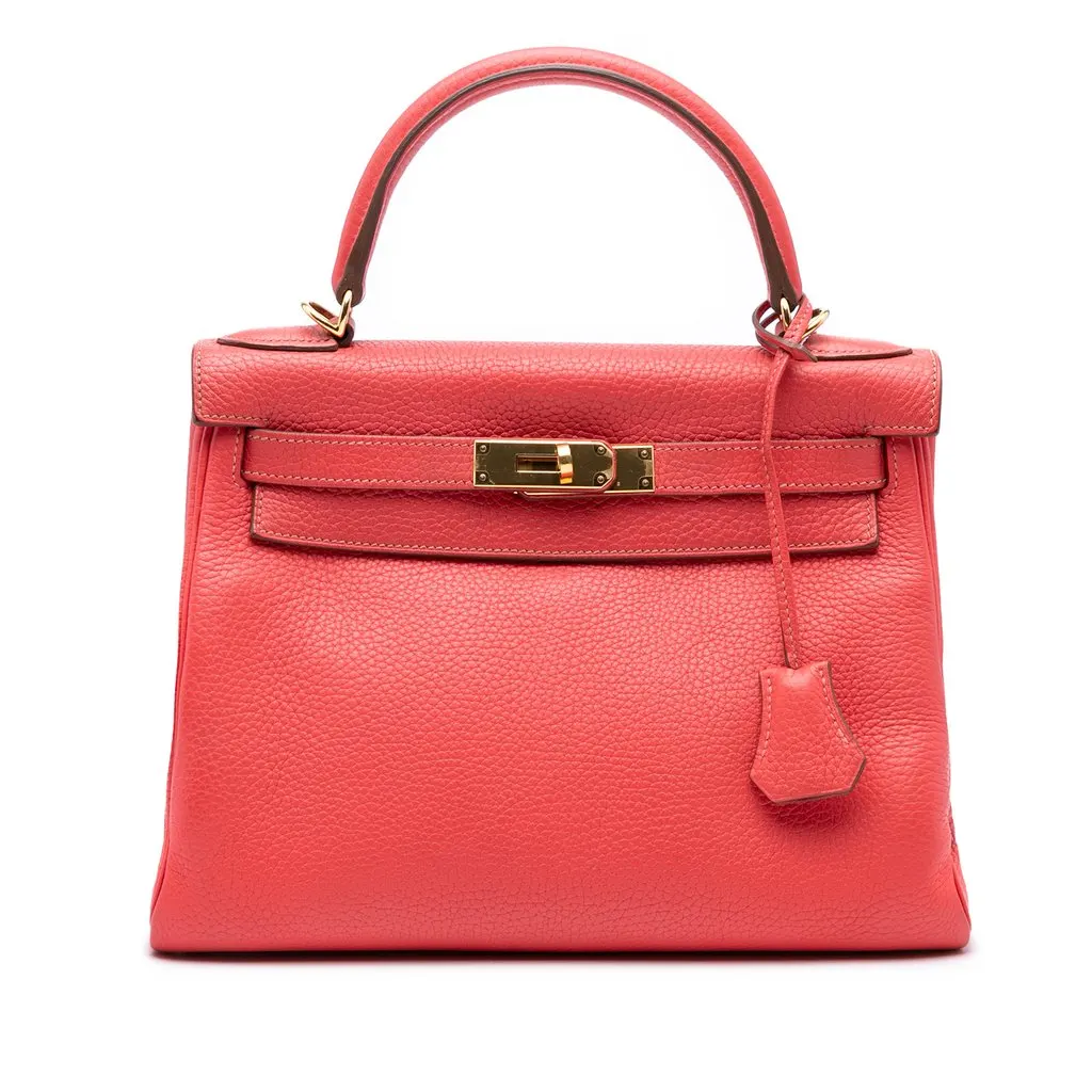 Hermès Togo Kelly II Retourne 28 Red Leather Good - Front View