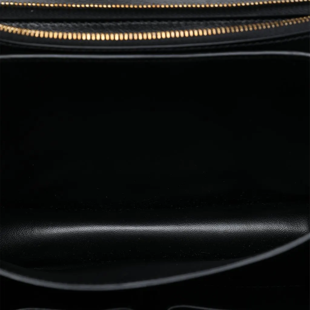 Celine Medium Calfskin and Leopard Print Pony Hair Classic Box Black Leather Very good - Model View