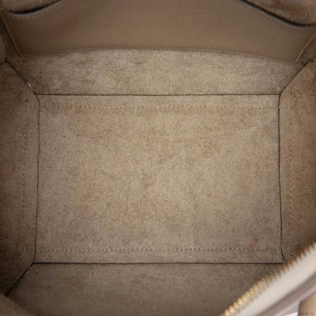 Celine Micro Grained Calfskin Belt Bag Beige Leather Very good - Model View