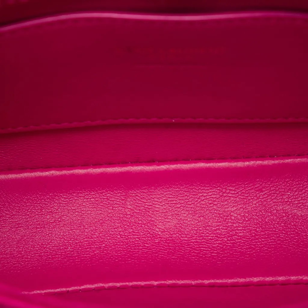 Saint Laurent Mini Satin Le 5 a 7 Pink Very good - Model View