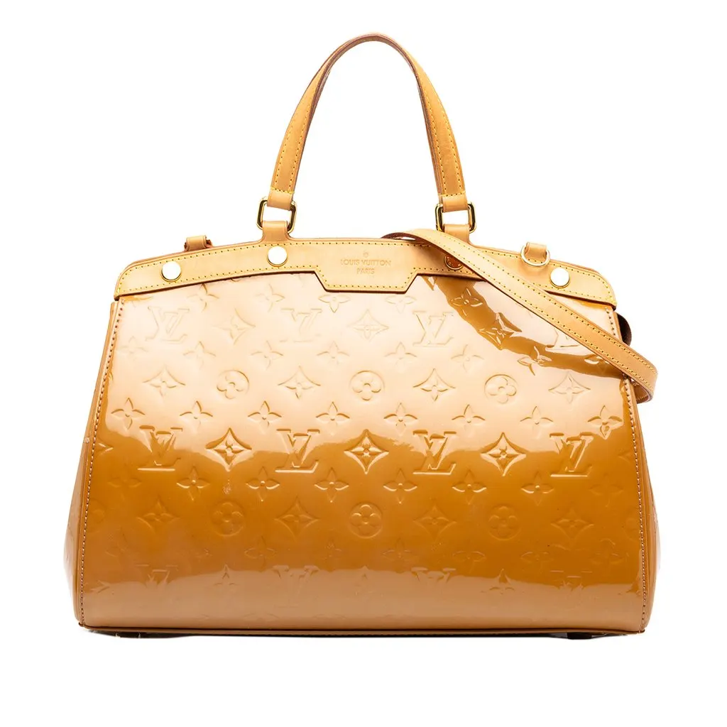 Louis Vuitton Monogram Vernis Brea MM Brown Leather Good - Front View