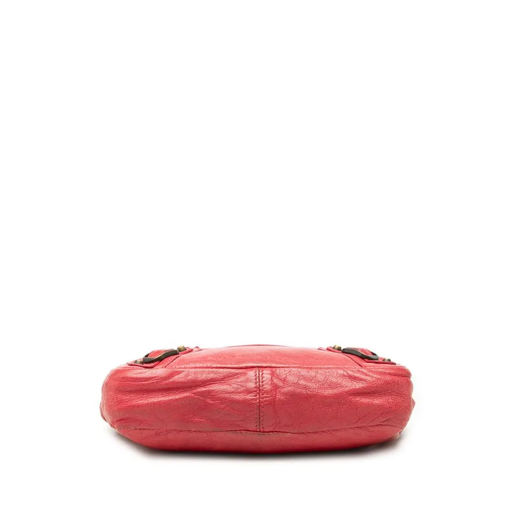 Balenciaga Lambskin Motocross Classic Porte Toilette Makeup Pouch Red Leather Good - Inside View