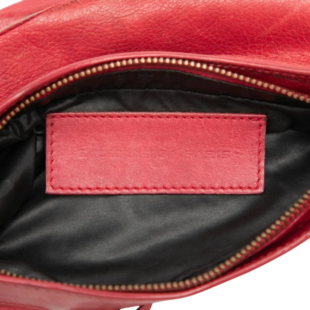 Balenciaga Lambskin Motocross Classic Porte Toilette Makeup Pouch Red Leather Good - Box View
