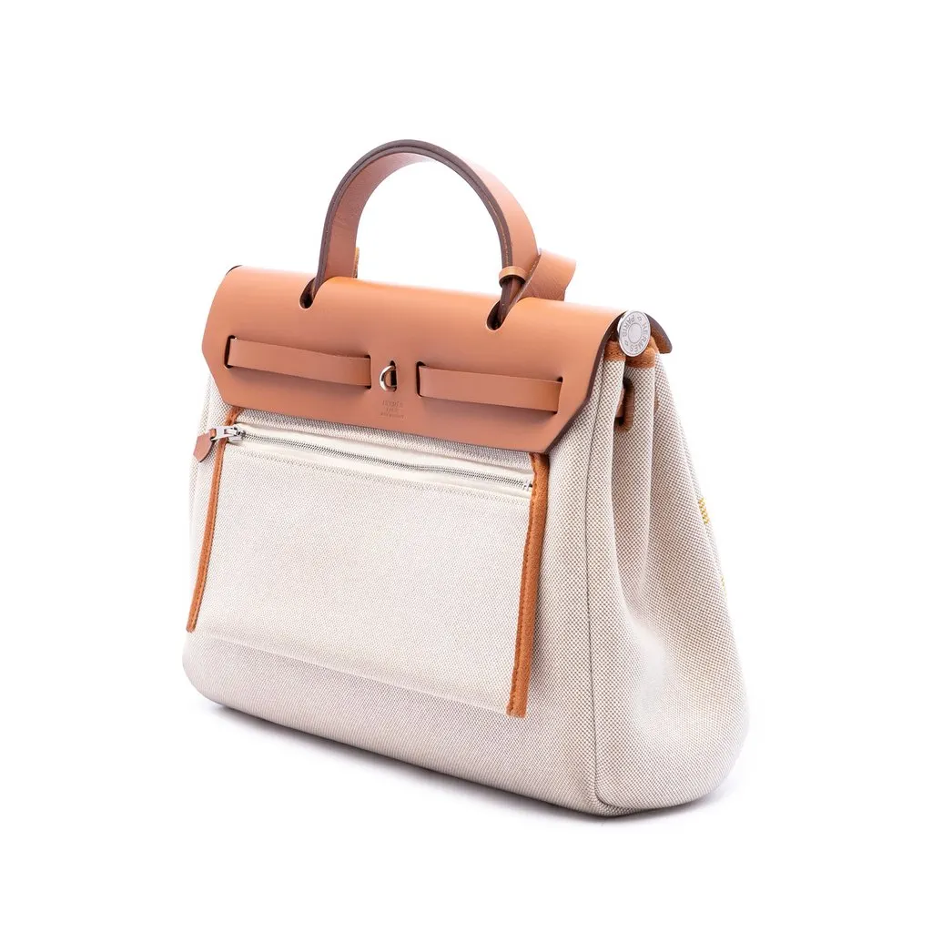 Hermès Toile H Plume Circuit 24 Herbag Zip 31 Beige Very good - Back View