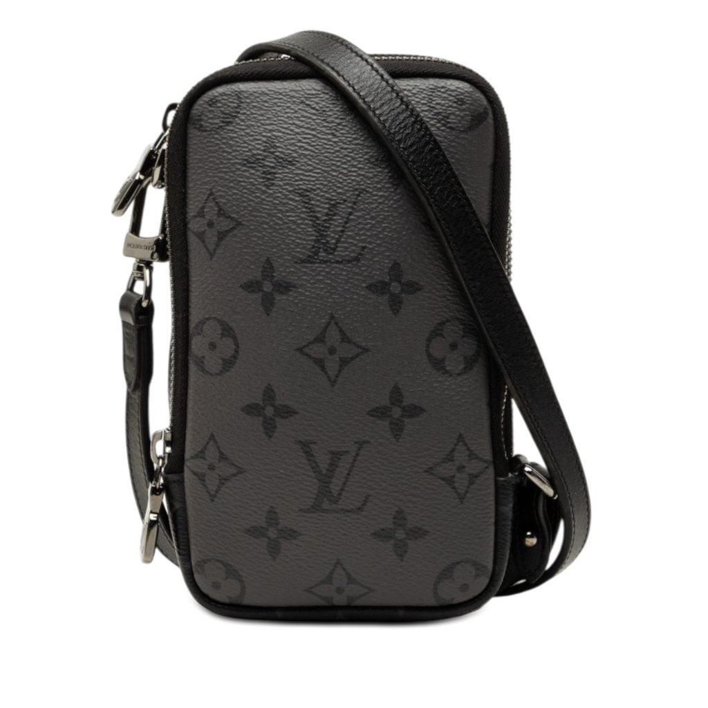 Louis Vuitton Monogram Eclipse Reverse Double Phone Pouch Bl
