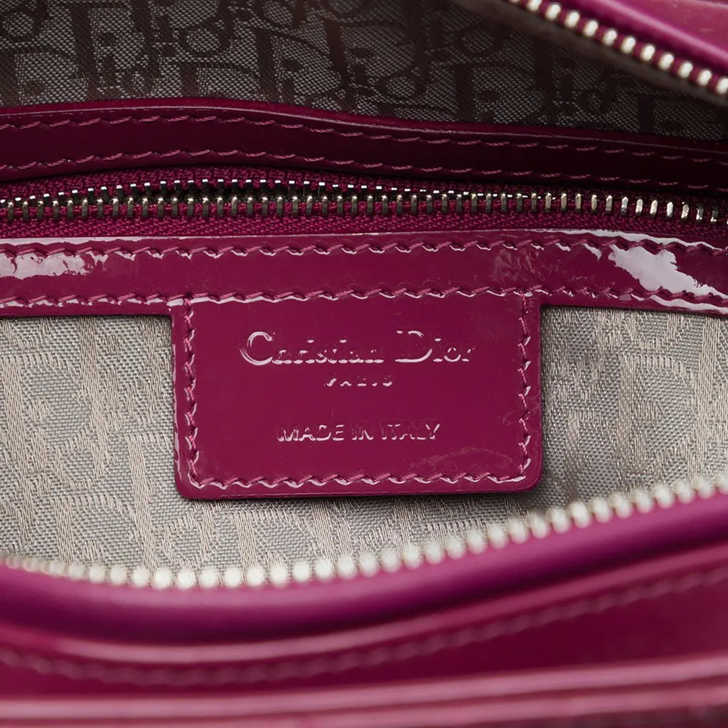 Dior Large Patent Cannage Lady Dior Purple Leather Very good - Box View