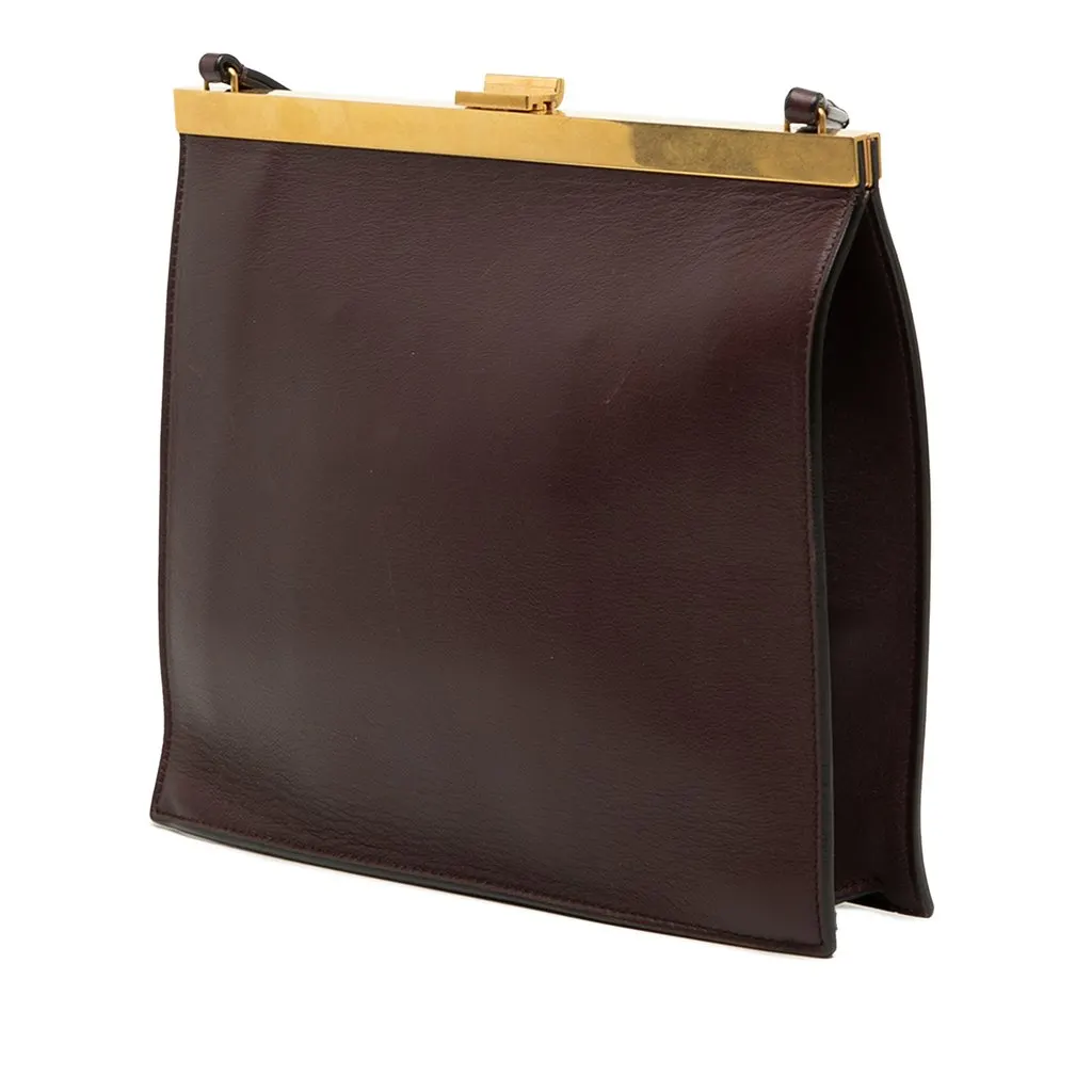 Celine Mini Smooth Calfskin Clasp Bag Red Leather Very good - Back View