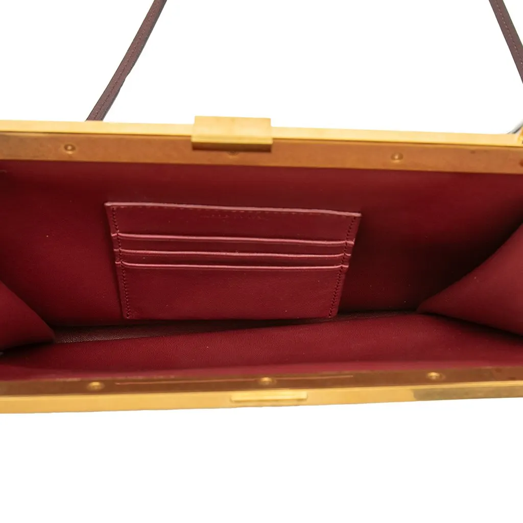 Celine Mini Smooth Calfskin Clasp Bag Red Leather Very good - Model View