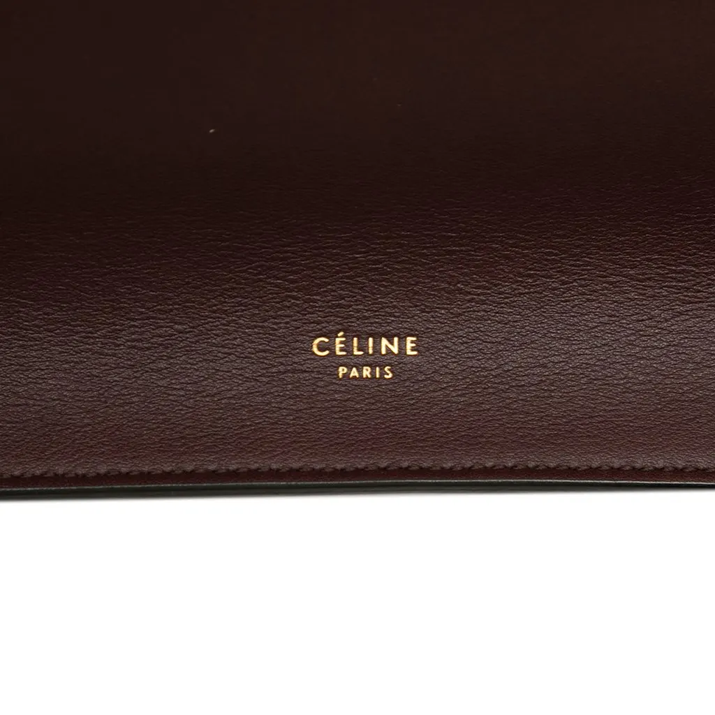 Celine Mini Smooth Calfskin Clasp Bag Red Leather Very good - Box View