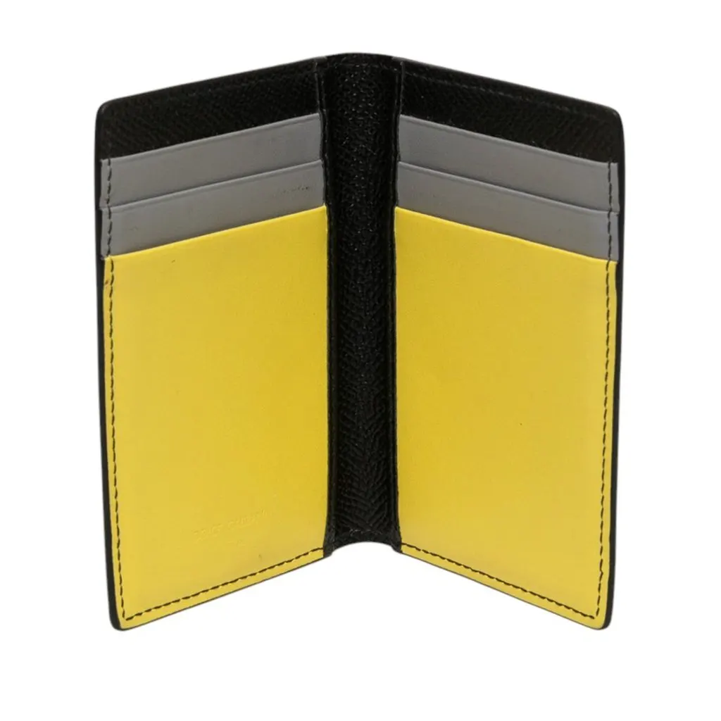 Dolce & Gabbana Leopard Print Calfskin Dauphine Bifold Card Holder Brown Leather Very good - Model View