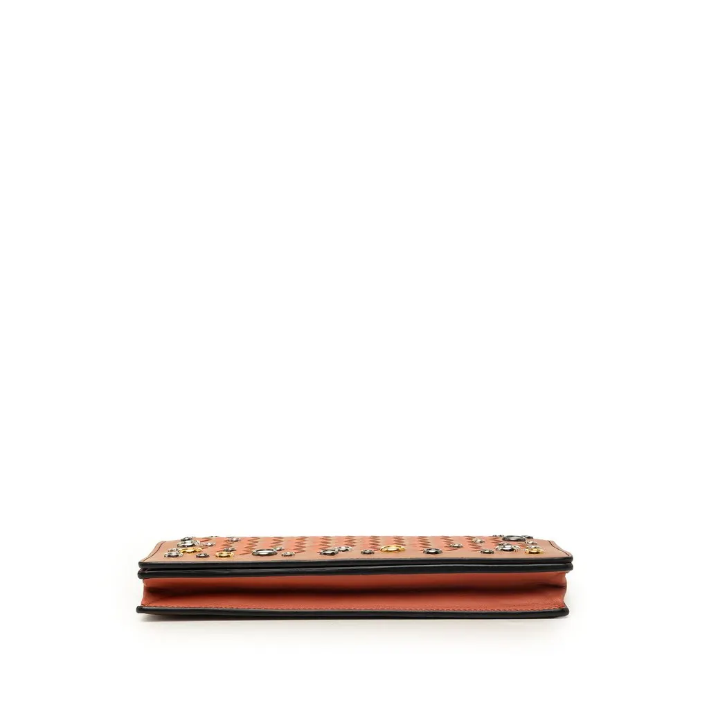Bottega Veneta Nappa Intrecciato Studded Wallet on Chain Brown Leather Very good - Inside View