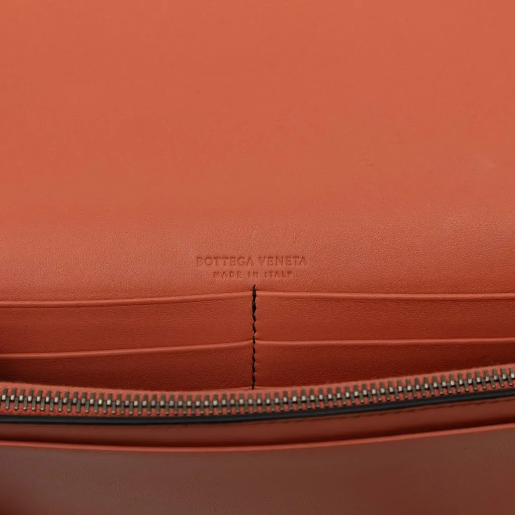 Bottega Veneta Nappa Intrecciato Studded Wallet on Chain Brown Leather Very good - Box View