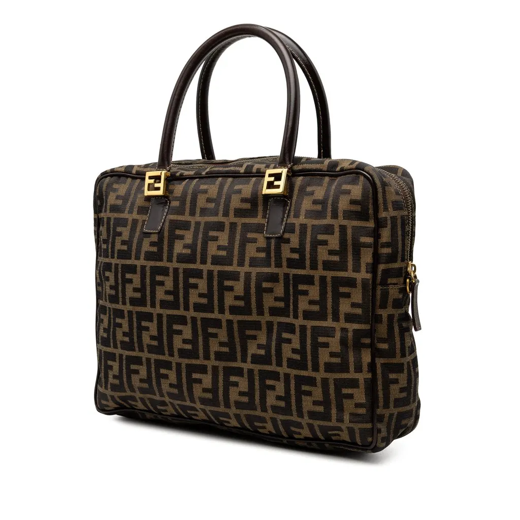 Fendi Zucca Canvas Business Bag Brown Canvas Very good - Back View