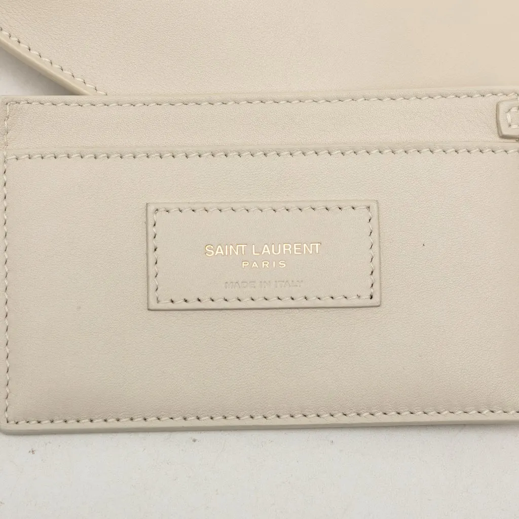 Saint Laurent Mini Calfskin Suzanne Hobo Beige Leather Very good - Box View