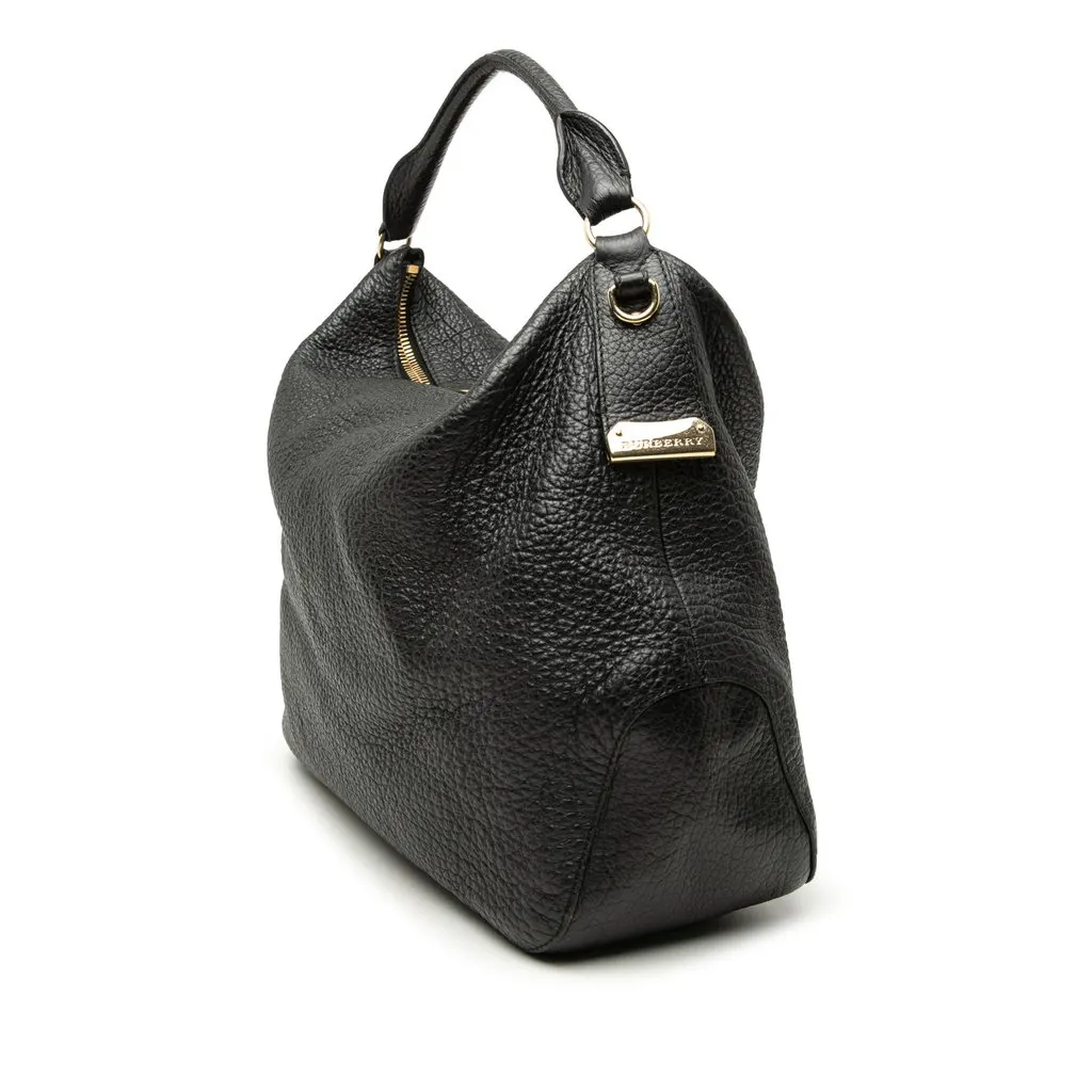 Burberry Grained Calfskin Heritage Ledbury Convertible Hobo Black Leather Very good - Back View