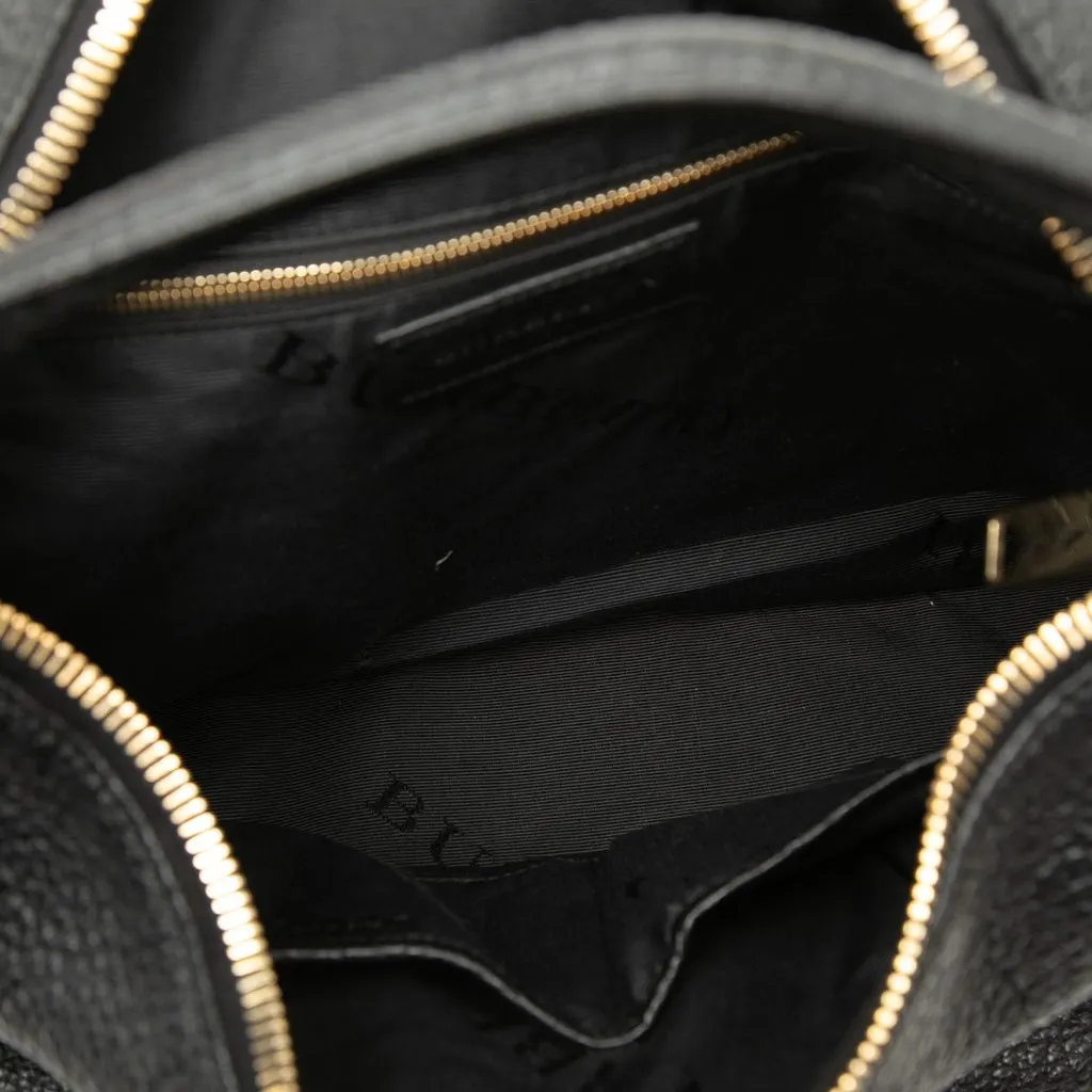 Burberry Grained Calfskin Heritage Ledbury Convertible Hobo Black Leather Very good - Model View