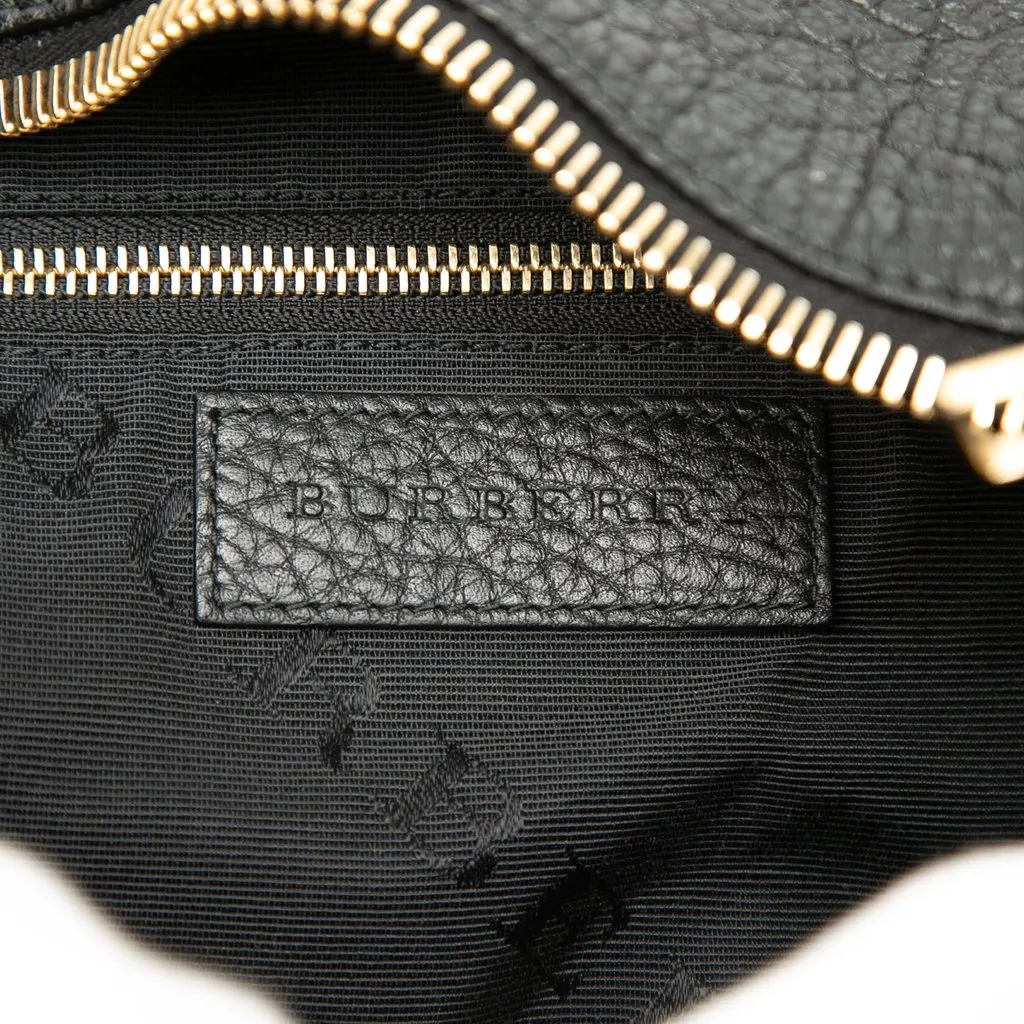 Burberry Grained Calfskin Heritage Ledbury Convertible Hobo Black Leather Very good - Box View