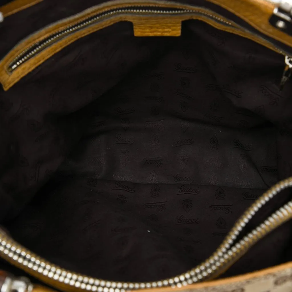 Gucci Large GG Canvas Bamboo Libeccio Tote Beige Very good - Model View
