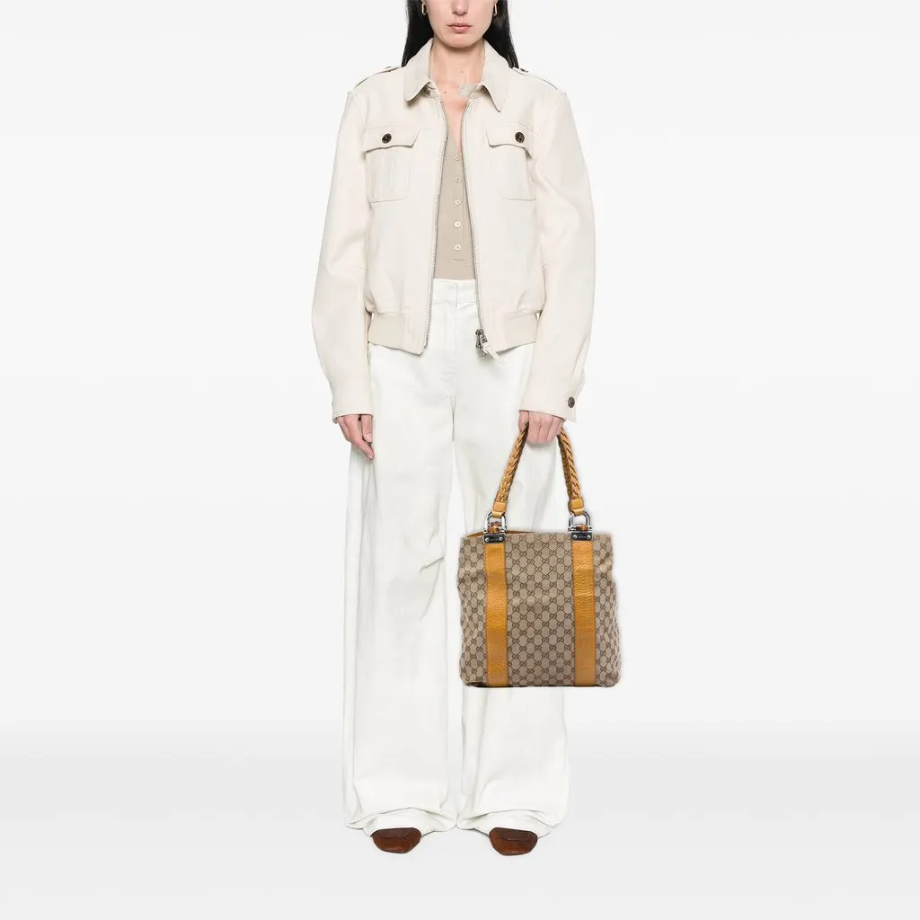 Gucci Large GG Canvas Bamboo Libeccio Tote Beige Very good - Box View