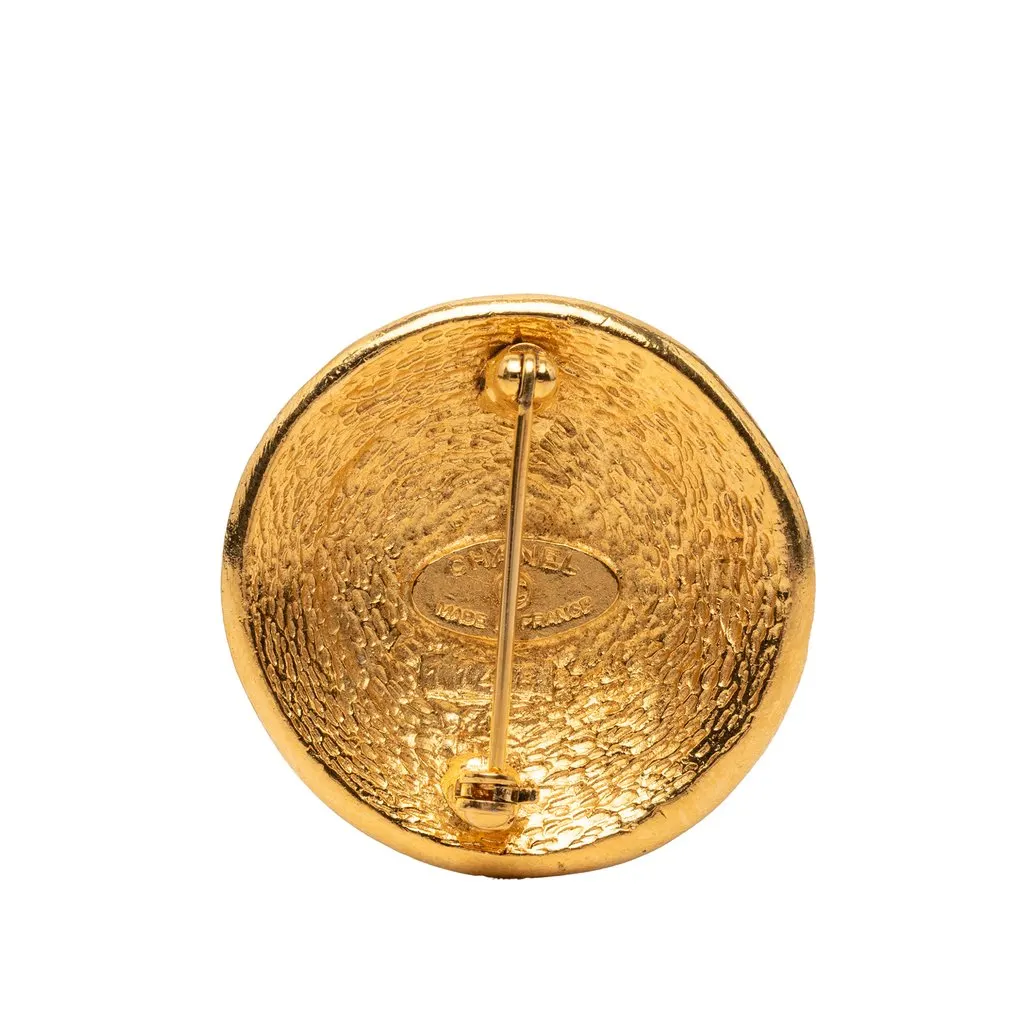 Chanel Gold Plated 31 Rue Cambon Medallion Brooch Gold Metal Very good - Back View